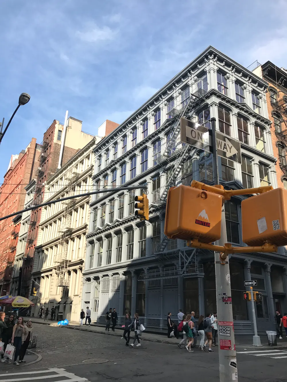 New york rue immeuble panneau one way